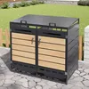 Afvalcontainerbox - 131 x 79 x 116 cm, zwart, staal, Productafbeelding-voorbeeld 9