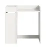 A white, two-piece washing machine conversion set, consisting of an overhead cabinet and an attached shelf unit, is shown against a white background. Produktbild-Vorschau