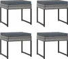 vidaXL 9-tlg. Garten-Essgruppe mit Kissen Poly Rattan Grau Produktbild-Vorschau 5
