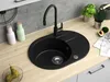 Žulový dřez – kuchyňský dřez – rozměry 58 x 42 cm – černý – Náhled obrázku produktu 3