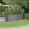 vidaXL Zvýšená postel Pozinkovaná ocel 224x80x68 cm Šedá Náhled obrázku produktu 2