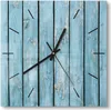 DEQORI Glasuhr 30x30 cm Modern 'Rustikale Holzwand' Wanduhr Produktbild-Vorschau 1