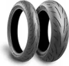Two motorcycle tires are shown side-by-side against a white background. Produktbild-Vorschau