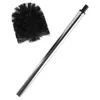 A black toilet brush head and a silver handle are shown against a white background. Náhled obrázku produktu