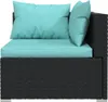 vidaXL 2-Sitzer-Sofa mit Kissen Schwarz Poly Rattan Produktbild-Vorschau 6