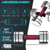 RE:SPORT® 2er Hanteln Set aus massivem Stahl Rot 2 x 5kg | Produktbild-Vorschau 2
