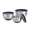 QDesign: ciotole in acciaio inox con coperchio - set di 3 Anteprima dell’immagine prodotto 1