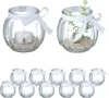 Lanterne Relaxdays, set da 12, in vetro, contenitori per Anteprima dell’immagine prodotto 1