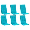 Six turquoise chair cushions are arranged in two rows of three on a white background. Produktbild-Vorschau
