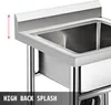 VEVOR Gastro drez Nerezový drez 60X60cm Umývadlová jednotka Náhľad obrázku produktu 12