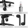 A collage of four close-up images showing different parts and features of an office chair. Produktbild-Vorschau