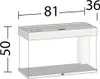 A diagram showing the dimensions of an aquarium. Podgląd zdjęcia produktu