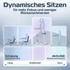Diagram showing different sitting and standing positions for ergonomic benefits. Produktbild-Vorschau