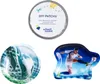 A collage of three images related to soccer. The top image shows a round packaging with text and a logo. The bottom left image is a close-up of a soccer shoe and ball. The bottom right image shows a soccer player kicking a ball. Anteprima dell’immagine prodotto
