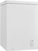 A white chest freezer shown from a diagonal front view. Produktbild-Vorschau
