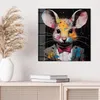 DEQOART Glasbild Echtglas 50x50 cm 'Maus in Pink' Wandbild Produktbild-Vorschau 4