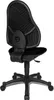 A black office chair with a mesh backrest is shown from the back. Produktbild-Vorschau