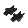 Two black adapters for a stroller system are shown against a white background. Produktbild-Vorschau