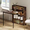 HOMCOM Eettafel, inklapbaar met plank, 80x90x93 cm, rustiek Productafbeelding-voorbeeld 2