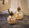 LED Deko-Kugel 30 cm Sterne Rose-Gold Glaskugel Timer Produktbild-Vorschau 7