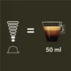 An infographic showing the equivalence of a Nescafé Dolce Gusto capsule to a cup of espresso. Produktbild-Vorschau