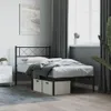 vidaXL Bettgestell mit Kopfteil Metall Schwarz 90x200 cm Produktbild-Vorschau 2
