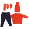Puppenkleidung Pullover Hose Mütze Schal Handschuhe Produktbild-Vorschau 2
