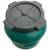 A green plastic barrel with a gray lid, viewed from a top-down angle. Produktbild-Vorschau