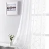 2 Stück Vorhänge Weiß Bestickt Rankenmuster Voile Vorhang Produktbild-Vorschau 2