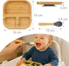 Assiette pour enfant Relaxdays en bambou, avec ventouse, Voir les images du produit 4