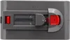 A close-up, top-down view of a gray battery pack with red accents. Náhled obrázku produktu