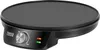 A black electric crepe maker with a silver dial and indicator lights is shown against a white background. Produktbild-Vorschau
