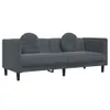Sofa mit Kissen 3-Sitzer Dunkelgrau Samt Produktbild-Vorschau 1