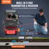 A man is using a pipe inspection camera system in a yard, with diagrams illustrating its features. Anteprima dell’immagine prodotto