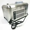 Rear view of a silver ice cream maker with its power cord plugged in. Náhled obrázku produktu