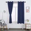 Ösenvorhang 130x213cm Blau Blickdicht Gardine Vorhang für Produktbild-Vorschau 2