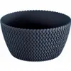 A dark gray, knitted-look plastic planter pot is shown against a white background. Produktbild-Vorschau