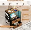 Zestaw stolików nocnych ze stacją ładującą i lampkami LED Podgląd zdjęcia produktu 3