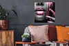 MuchoWow® Poster Lippen - Rosa - Schwarz 50x50 cm - Produktbild-Vorschau 2