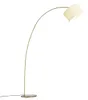 Lampada ad arco moderna in ottone con paralume beige Anteprima dell’immagine prodotto 5