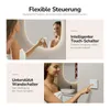 Collage of images showing a woman interacting with a lighted mirror and a wall switch. Náhľad obrázku produktu