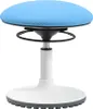 A blue children's stool with a white base and stem, shown against a white background. Produktbild-Vorschau