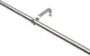 A close-up, angled view of a silver, extendable curtain rod with a mounting bracket attached. Produktbild-Vorschau