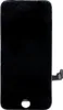 A black smartphone screen replacement part with a connector cable attached. Produktbild-Vorschau