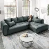Modernes XXL Ecksofa CLAN 319cm anthrazit Samt inkl. Kissen Produktbild-Vorschau 1