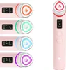 A pink skincare device with multiple interchangeable heads, each with a different colored light ring and display screen. Náhľad obrázku produktu