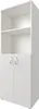 A white cabinet with two doors and two shelves above. Produktbild-Vorschau