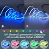 Collage of LED light strips with color options and text description. Voir les images du produit