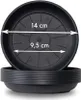 Blumentopf Untersetzer Rund Ø 14 cm in Schwarz für Außen & Produktbild-Vorschau 1