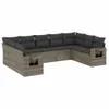 vidaXL 9-tlg. Garten-Sofagarnitur mit Kissen Grau Poly Produktbild-Vorschau 1